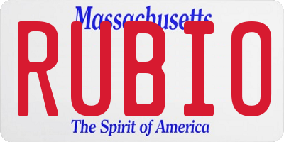 MA license plate RUBIO