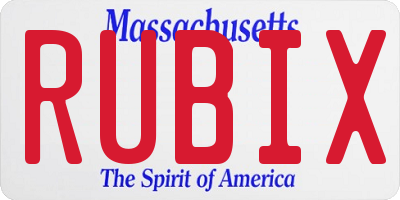 MA license plate RUBIX