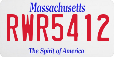 MA license plate RWR5412