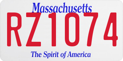 MA license plate RZ1074