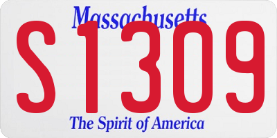 MA license plate S1309