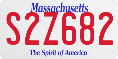 MA license plate S2Z682