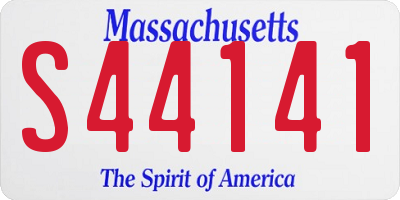 MA license plate S44141