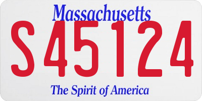 MA license plate S45124