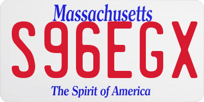 MA license plate S96EGX