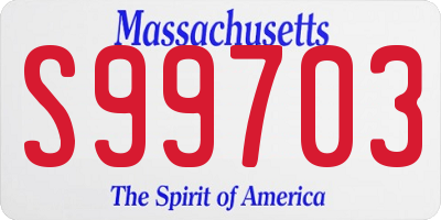 MA license plate S99703