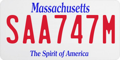 MA license plate SAA747M