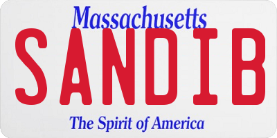 MA license plate SANDIB