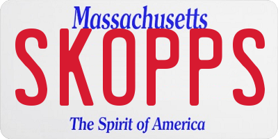 MA license plate SKOPPS