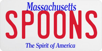 MA license plate SPOONS