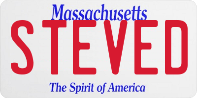 MA license plate STEVED