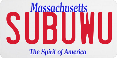 MA license plate SUBUWU