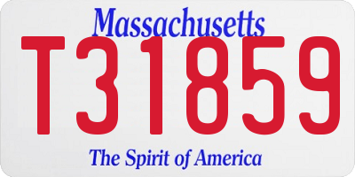 MA license plate T31859