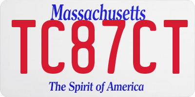 MA license plate TC87CT