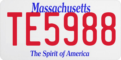 MA license plate TE5988