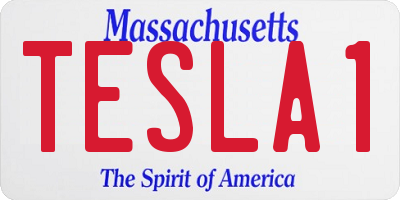 MA license plate TESLA1