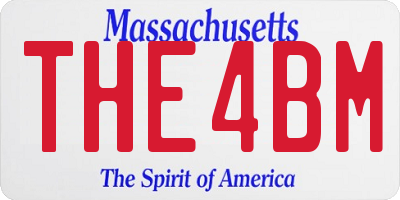 MA license plate THE4BM