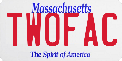 MA license plate TWOFAC