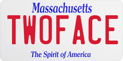 MA license plate TWOFACE