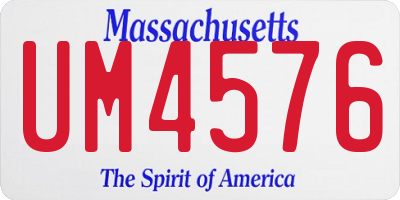 MA license plate UM4576