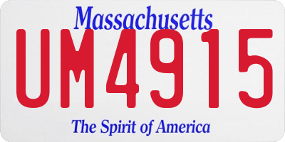 MA license plate UM4915