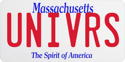 MA license plate UNIVRS