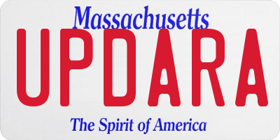 MA license plate UPDARA