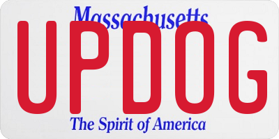 MA license plate UPDOG