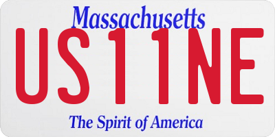 MA license plate US11NE