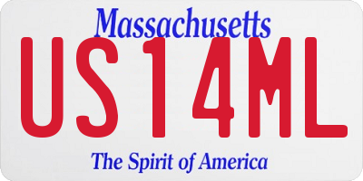 MA license plate US14ML