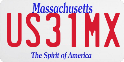 MA license plate US31MX