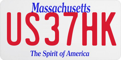 MA license plate US37HK