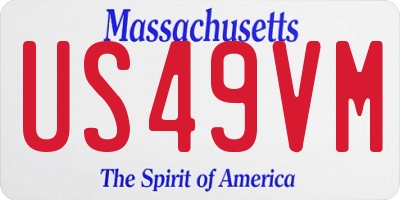 MA license plate US49VM