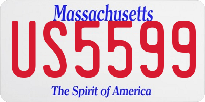 MA license plate US5599