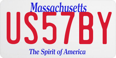 MA license plate US57BY