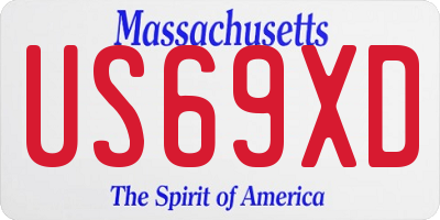 MA license plate US69XD