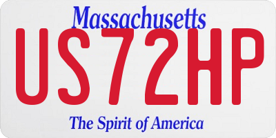 MA license plate US72HP