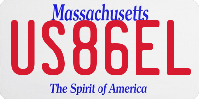 MA license plate US86EL