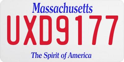 MA license plate UXD9177