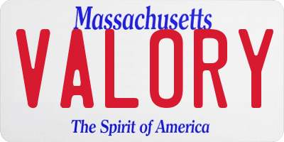 MA license plate VALORY