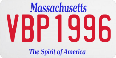 MA license plate VBP1996