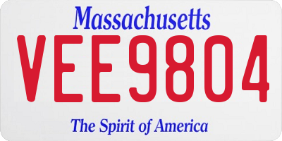 MA license plate VEE9804