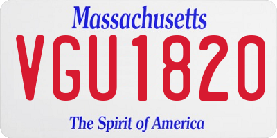 MA license plate VGU1820