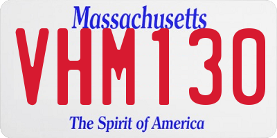 MA license plate VHM130