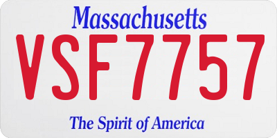 MA license plate VSF7757