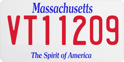 MA license plate VT11209