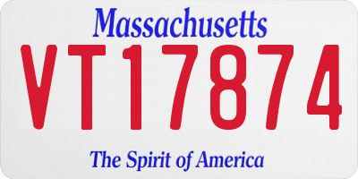 MA license plate VT17874