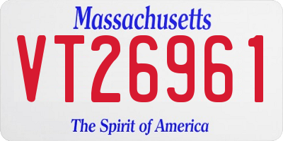 MA license plate VT26961