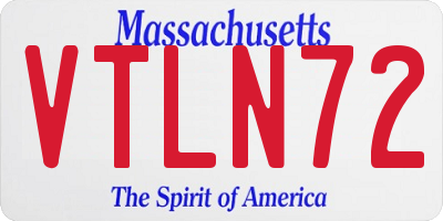 MA license plate VTLN72