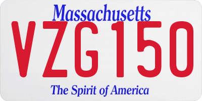 MA license plate VZG150